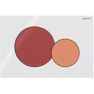 Geberit Sigma01 Betätigungsplatte - Doppelspülung - Weiß/Rot/Orange Geberit Sigma01 Betätigungsplatte - Doppelspülung - Weiß/Rot/Orange