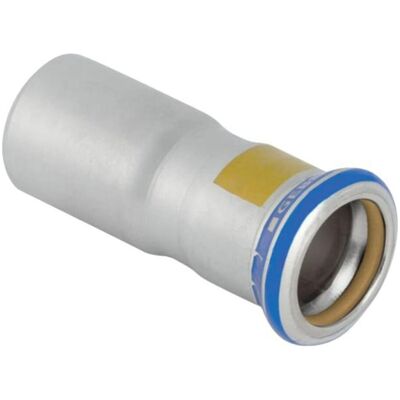 Geberit Rohrverbindungstechnik, Gas-Reduktion Mapress d= 28x18mm, mit Einschubende, Edelstahl (Pressverbindung) Geberit Rohrverbindungstechnik, Gas-Reduktion Mapress d= 28x18mm, mit Einschubende, Edelstahl (Pressverbindung)