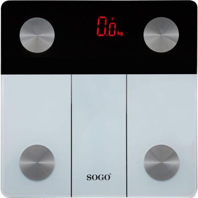 Sogo, Personenwaage, Max 180 kg - Målepraecision 100 g - App til data (180 kg) Sogo, Personenwaage, Max 180 kg - Målepraecision 100 g - App til data (180 kg)