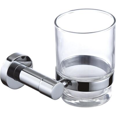 Omnires, Zahnputzbecher, Modern Project Zahnputzbecher mit Wandhalterung, Glas/Chrom Omnires, Zahnputzbecher, Modern Project Zahnputzbecher mit Wandhalterung, Glas/Chrom