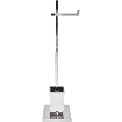 Beliani, Toilettenpapierhalter, Toilettenpapierständer mit Bürste silber Stahl ULAPES Beliani, Toilettenpapierhalter, Toilettenpapierständer mit Bürste silber Stahl ULAPES