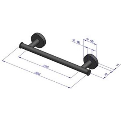 Plieger, Handtuchhalter + Handtuchhaken, Como handdoekbeugel magnetisch 430mm mat zwart Plieger, Handtuchhalter + Handtuchhaken, Como handdoekbeugel magnetisch 430mm mat zwart