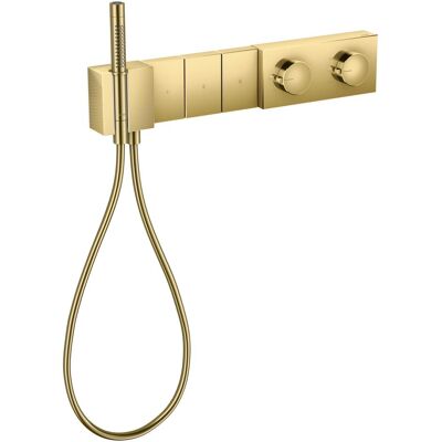 Hansgrohe Duscharmatur + Badewannenarmatur, AXOR Edge Thermostatmodul Select 540/100 Unterputz für 3 Verbraucher, Diamantschliff Hansgrohe Duscharmatur + Badewannenarmatur, AXOR Edge Thermostatmodul Select 540/100 Unterputz für 3 Verbraucher, Diamantschliff