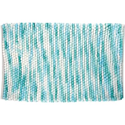 Spirella Kito Badematte Blau/Weiß - 75% Polyester Mikrofaser/25% Baumwolle - 50x80cm Spirella Kito Badematte Blau/Weiß - 75% Polyester Mikrofaser/25% Baumwolle - 50x80cm