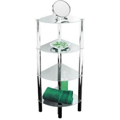 Axentia, Badezimmerregal, Stand-Eckregal Solanio, 4 Glasböden (30 x 30 x 108 cm) Axentia, Badezimmerregal, Stand-Eckregal Solanio, 4 Glasböden (30 x 30 x 108 cm)