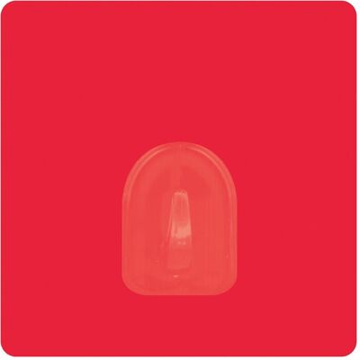MSV, Handtuchhalter + Handtuchhaken, Patère Transparent Sur Fond Carre 8cm Rouge MSV, Handtuchhalter + Handtuchhaken, Patère Transparent Sur Fond Carre 8cm Rouge