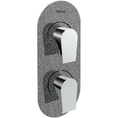 Bristan, Duscharmatur + Badewannenarmatur, Verdeckte Doppelregelventil- und Tauchbatterie mit Zandloper-Design Bristan, Duscharmatur + Badewannenarmatur, Verdeckte Doppelregelventil- und Tauchbatterie mit Zandloper-Design