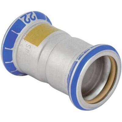 Geberit Rohrverbindungstechnik, Gas-Muffe Mapress d 28mm, f Natur- u. Fl.-Gas, Edelstahl (Pressverbindung) Geberit Rohrverbindungstechnik, Gas-Muffe Mapress d 28mm, f Natur- u. Fl.-Gas, Edelstahl (Pressverbindung)