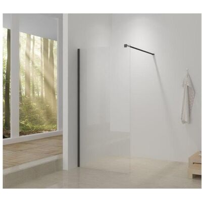 Masterjero, Badewannefaltwand, SHOWER WALL GLASS116X195CM 8MM BLACK Masterjero, Badewannefaltwand, SHOWER WALL GLASS116X195CM 8MM BLACK