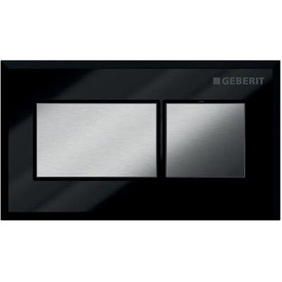 Geberit Betätigungsplatte, Toilettenspülknopf, glänzend verchromt-schwarz Geberit Betätigungsplatte, Toilettenspülknopf, glänzend verchromt-schwarz