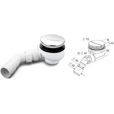 Nicol, Siphon, Drain For Shower Trays Turboflow Tb90s (Ablaufgarnitur) Nicol, Siphon, Drain For Shower Trays Turboflow Tb90s (Ablaufgarnitur)