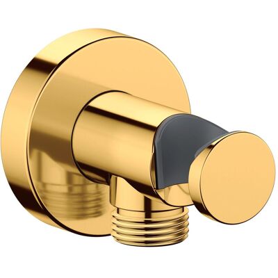 Duravit Duscharmatur + Badewannenarmatur, Wandanschlussbogen rd Rosette mit Brausehalter gold poliert gold poliert Duravit Duscharmatur + Badewannenarmatur, Wandanschlussbogen rd Rosette mit Brausehalter gold poliert gold poliert