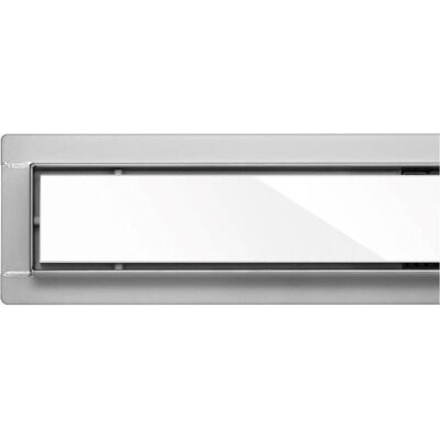 Fala, Duschrinne, Duschrinne Bodenablauf Modell White Glass Edelstahl Siphon Ablaufrinne (800 mm) Fala, Duschrinne, Duschrinne Bodenablauf Modell White Glass Edelstahl Siphon Ablaufrinne (800 mm)