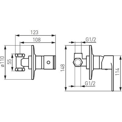 FERRON, Zubehör Sanitärinstallation, Algeo Unterputz-Duscharmatur – 1 Funktion – Chrom FERRON, Zubehör Sanitärinstallation, Algeo Unterputz-Duscharmatur – 1 Funktion – Chrom