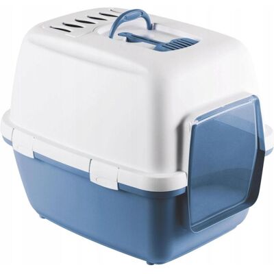 vidaXL, Toilette + Bidet, Cathy Comfort closed toilet 58x45x48cm white/blue 8003507990012 vidaXL, Toilette + Bidet, Cathy Comfort closed toilet 58x45x48cm white/blue 8003507990012