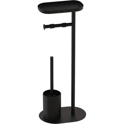 Relaxdays, Toilettenbürste, - WC-Garnitur Eisen Ablage, Schwarz, 65 x 23 x 17 cm Relaxdays, Toilettenbürste, - WC-Garnitur Eisen Ablage, Schwarz, 65 x 23 x 17 cm