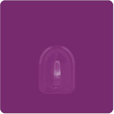 MSV, Handtuchhalter + Handtuchhaken, Patère Transparent Sur Fond Carre 8cm Violet MSV, Handtuchhalter + Handtuchhaken, Patère Transparent Sur Fond Carre 8cm Violet