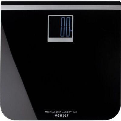 Sogo, Personenwaage, Vejer op til 150 kg - Sort (150 kg) Sogo, Personenwaage, Vejer op til 150 kg - Sort (150 kg)