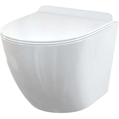 Alcadrain, Toilette + Bidet, keramiek - hangend toilet met slim zitting, softclose, randloos, wit Alcadrain, Toilette + Bidet, keramiek - hangend toilet met slim zitting, softclose, randloos, wit
