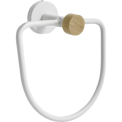 MSV, Handtuchhalter + Handtuchhaken, Ring Handtuchhalter weiss Matt Bambus Iana MSV, Handtuchhalter + Handtuchhaken, Ring Handtuchhalter weiss Matt Bambus Iana