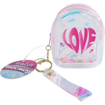 Mädchen, Schlüsselanhänger, Glamour Holografischer Rucksack, Mehrfarbig Mädchen, Schlüsselanhänger, Glamour Holografischer Rucksack, Mehrfarbig