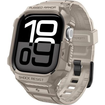 Spigen - Rugged Armor Pro V2 - Apple Watch 10 46mm / Watch 11 46mm - Dune Beige, Smartwatch Zubehör, Beige Spigen - Rugged Armor Pro V2 - Apple Watch 10 46mm / Watch 11 46mm - Dune Beige, Smartwatch Zubehör, Beige
