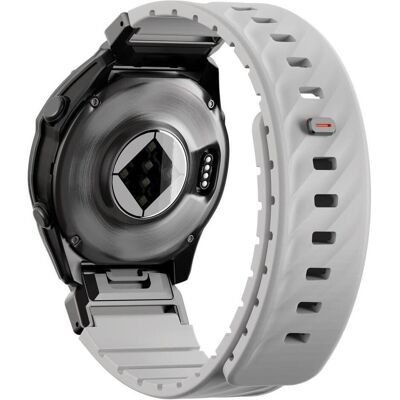 Uniq Fluo Strap for Garmin 22mm Gray (22 mm, Edelstahl, Kunststoff, Silikon), Uhrenarmband, Grau Uniq Fluo Strap for Garmin 22mm Gray (22 mm, Edelstahl, Kunststoff, Silikon), Uhrenarmband, Grau