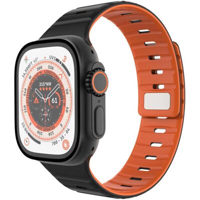 Fixed Magnetischer Silikonuhr Block Apfelwache 42/44/45/46/49 mm, schwarz (Edelstahl, Silikon), Uhrenarmband, Schwarz Fixed Magnetischer Silikonuhr Block Apfelwache 42/44/45/46/49 mm, schwarz (Edelstahl, Silikon), Uhrenarmband, Schwarz