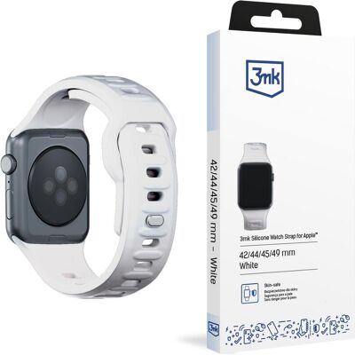 3MK Silicone Watch Strap biały/white dla Apple Watch 42/44/45/49mm (Silicone, Stainless Steel), Uhrenarmband, Weiss 3MK Silicone Watch Strap biały/white dla Apple Watch 42/44/45/49mm (Silicone, Stainless Steel), Uhrenarmband, Weiss