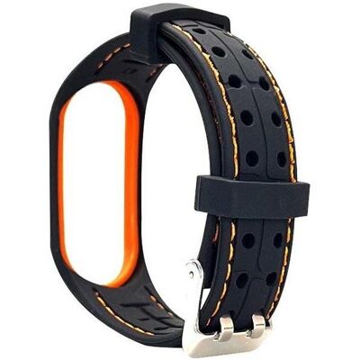 Beline pasek Smart Mi Band 3/4 czarno-pomarańczowy black/orange (Silikon), Uhrenarmband, Schwarz, Orange Beline pasek Smart Mi Band 3/4 czarno-pomarańczowy black/orange (Silikon), Uhrenarmband, Schwarz, Orange