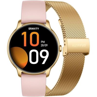 Gravity Smartwatch-Armband + Armband (Edelstahl, Kunststoff, Silikon), Uhrenarmband, Gold, Pink Gravity Smartwatch-Armband + Armband (Edelstahl, Kunststoff, Silikon), Uhrenarmband, Gold, Pink