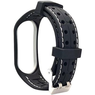 Beline pasek Smart Mi Band 3/4 czarno-biały black/white (Plastic, Silicon), Uhrenarmband, Schwarz, Weiss Beline pasek Smart Mi Band 3/4 czarno-biały black/white (Plastic, Silicon), Uhrenarmband, Schwarz, Weiss