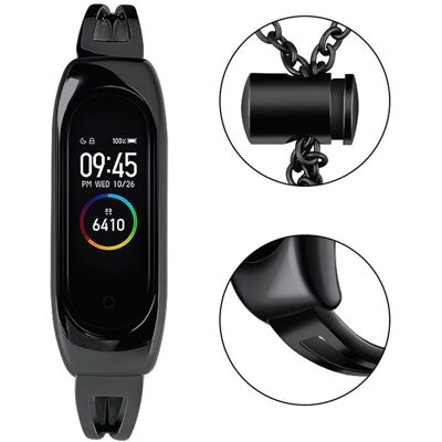 Hurtel Replacment metal band bracelet strap for Xiaomi Mi Band 6 / 5 / 4 / 3 black (Edelstahl), Uhrenarmband, Schwarz Hurtel Replacment metal band bracelet strap for Xiaomi Mi Band 6 / 5 / 4 / 3 black (Edelstahl), Uhrenarmband, Schwarz