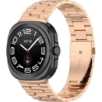 Techsuit - Watchband (W010) - Samsung Galaxy Watch Ultra 47mm - Pink (Stainless Steel), Uhrenarmband, Pink Techsuit - Watchband (W010) - Samsung Galaxy Watch Ultra 47mm - Pink (Stainless Steel), Uhrenarmband, Pink