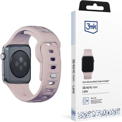 3MK Silicone Watch Strap różowobeżowy/ latte dla Apple Watch 38/40/41mm (Silicone, Stainless Steel), Uhrenarmband, Weiss, Rosa, Beige 3MK Silicone Watch Strap różowobeżowy/ latte dla Apple Watch 38/40/41mm (Silicone, Stainless Steel), Uhrenarmband, Weiss, Rosa, Beige