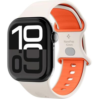 Spigen - Nano Pop - Apple Watch 1/2/3/4/5/6/7/8/9/10/SE/SE 2 (38/40/41/42mm) - Orange Beige (42 mm, Aluminium, Plastic, Silicone), Uhrenarmband, Orange, Beige Spigen - Nano Pop - Apple Watch 1/2/3/4/5/6/7/8/9/10/SE/SE 2 (38/40/41/42mm) - Orange Beige (42 mm, Aluminium, Plastic, Silicone), Uhrenarmband, Orange, Beige