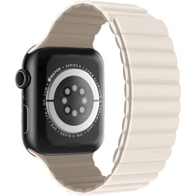 Devia Nature Silikon-Magnetarmband in Sternenstaubweiss für Apple Watch (44/45/46 mm) (46 mm, Silikon), Uhrenarmband, Weiss Devia Nature Silikon-Magnetarmband in Sternenstaubweiss für Apple Watch (44/45/46 mm) (46 mm, Silikon), Uhrenarmband, Weiss