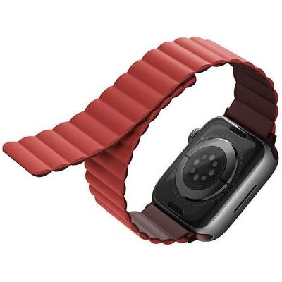 Uniq pasek Revix Apple Watch Series 1/2/3/4/5/6/7/8/SE/SE2 38/40/41mm. Reversible Magnetic bordowy-k (Silicon), Uhrenarmband, Rot Uniq pasek Revix Apple Watch Series 1/2/3/4/5/6/7/8/SE/SE2 38/40/41mm. Reversible Magnetic bordowy-k (Silicon), Uhrenarmband, Rot