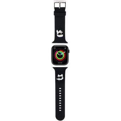 Karl Lagerfeld Schwarzes 3D Gummi Armband für Apple Watch - Luxus-Accessoire Karl Lagerfeld Schwarzes 3D Gummi Armband für Apple Watch - Luxus-Accessoire