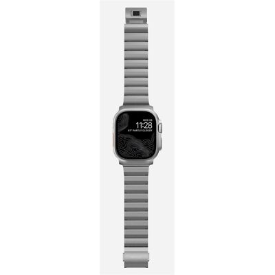 Nomad Strap V2 (42 mm, 44 mm, 45 mm, 49 mm, Titan), Uhrenarmband, Grau, Silber Nomad Strap V2 (42 mm, 44 mm, 45 mm, 49 mm, Titan), Uhrenarmband, Grau, Silber