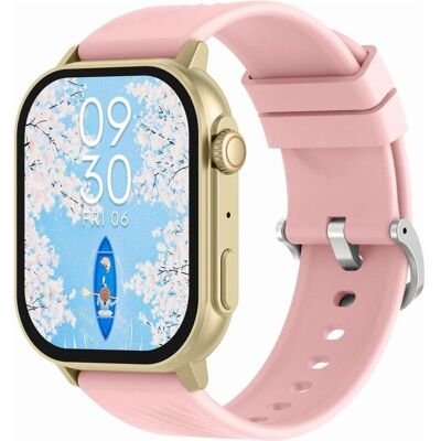 Gravity GT15-7 Smartwatch, rosafarbenes Silikonarmband + goldenes Armband (ohne SIM), Smartwatch Gravity GT15-7 Smartwatch, rosafarbenes Silikonarmband + goldenes Armband (ohne SIM), Smartwatch