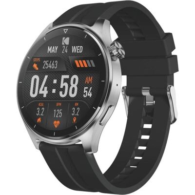 Kodak Smart Watch SW-7202 Silver case with Black band, Smartwatch Kodak Smart Watch SW-7202 Silver case with Black band, Smartwatch