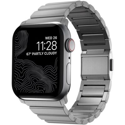 Nomad Strap V2 (42 mm, 44 mm, 45 mm, 49 mm, Titan), Uhrenarmband, Grau, Silber Nomad Strap V2 (42 mm, 44 mm, 45 mm, 49 mm, Titan), Uhrenarmband, Grau, Silber
