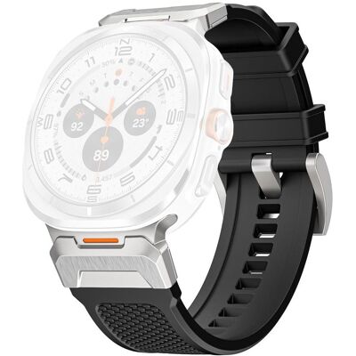 Techsuit - Watchband (W068) - Samsung Galaxy Watch Ultra 47mm - Black / Silver (Polycarbonate, Silicone, Stainless Steel), Uhrenarmband, Schwarz Techsuit - Watchband (W068) - Samsung Galaxy Watch Ultra 47mm - Black / Silver (Polycarbonate, Silicone, Stainless Steel), Uhrenarmband, Schwarz