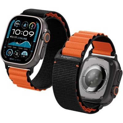 Spigen WBF1 Armband für Apple Watch 44 / 45 / 46 / 49 mm - Schwarz und Orange (44 mm, 45 mm, 46 mm, 49 mm, Nylon), Uhrenarmband, Orange, Schwarz Spigen WBF1 Armband für Apple Watch 44 / 45 / 46 / 49 mm - Schwarz und Orange (44 mm, 45 mm, 46 mm, 49 mm, Nylon), Uhrenarmband, Orange, Schwarz