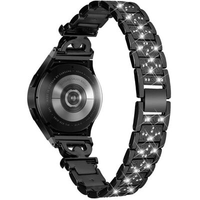 Cover-Discount Edelstahl Armband mit Strass 20mm schwarz (20 mm, Edelstahl), Uhrenarmband, Schwarz Cover-Discount Edelstahl Armband mit Strass 20mm schwarz (20 mm, Edelstahl), Uhrenarmband, Schwarz