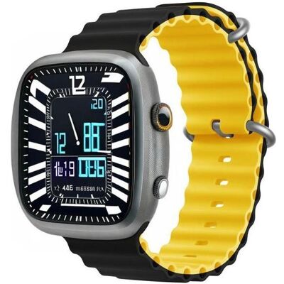 Devia Armband Deluxe Sport6 für Apple Watch 42mm/ 44mm/ 45mm/ 49mm schwarz gelb (Silikon, Stahl), Uhrenarmband, Mehrfarbig Devia Armband Deluxe Sport6 für Apple Watch 42mm/ 44mm/ 45mm/ 49mm schwarz gelb (Silikon, Stahl), Uhrenarmband, Mehrfarbig