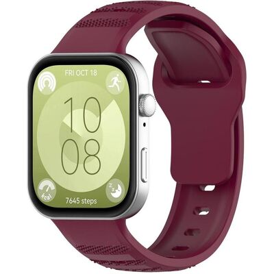 Techsuit - Watchband (W050) - Huawei Watch Fit 3 - Bordeaux (Silicone), Uhrenarmband, Rot Techsuit - Watchband (W050) - Huawei Watch Fit 3 - Bordeaux (Silicone), Uhrenarmband, Rot
