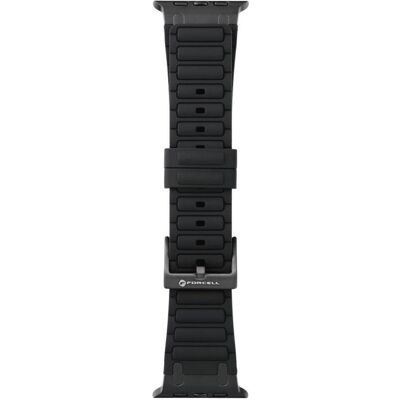 Forcell Strap F-DESIGN FA06 silicone strap for APPLE Watch 42 / 44 / 45 / 49 mm black (Silikon), Uhrenarmband, Schwarz Forcell Strap F-DESIGN FA06 silicone strap for APPLE Watch 42 / 44 / 45 / 49 mm black (Silikon), Uhrenarmband, Schwarz