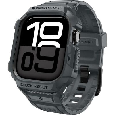 Spigen Rugged Armor Pro 2, dark gray - Apple Watch 11 46mm, Smartwatch Zubehör, Grau Spigen Rugged Armor Pro 2, dark gray - Apple Watch 11 46mm, Smartwatch Zubehör, Grau